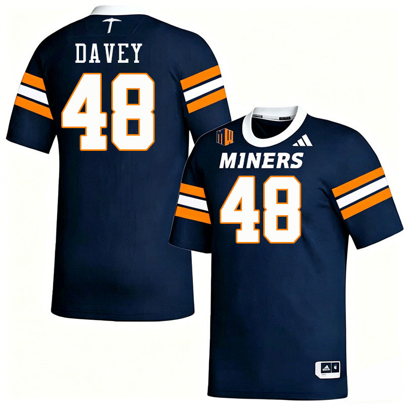 UTEP Miners #48 Micah Davey College Football Jerseys,Uniforms-Navy